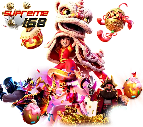 SUPREME168 สล็อตธีมจีนมังกรแดงและสัญลักษณ์มงคล กราฟิกสดใสลุ้นโบนัสแตกต่อเนื่อง